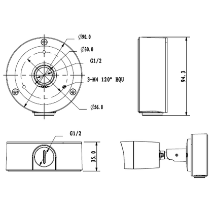 DAHUA PFA134 Round Aluminium Waterproof Junction Box