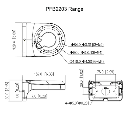 DAHUA PFB205W-E Wall Mount Bracket