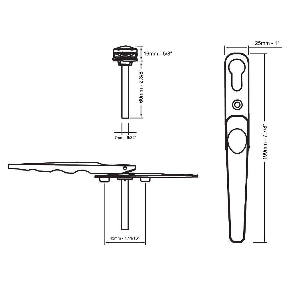 DEBAR Verso Handle Euro Profile