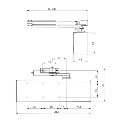 DORMAKABA TS72V Size 2-4 Overhead Door Closer
