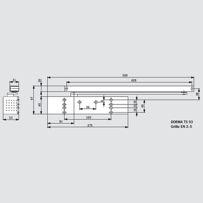 DORMAKABA TS93 Size 2-5 Side Channel Overhead Door Closer