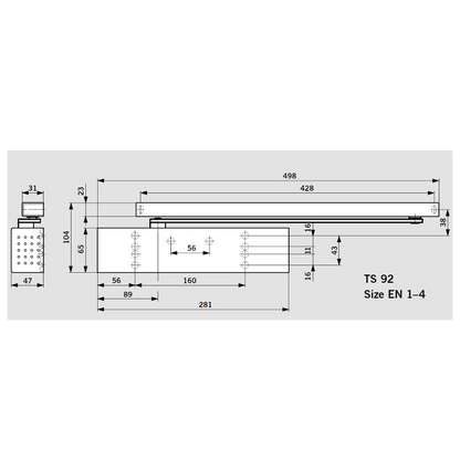 DORMAKABA TS92 Size 1-4 Side Channel Overhead Door Closer