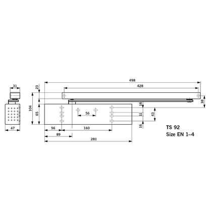 DORMAKABA TS92 Size 1-4 Side Channel Overhead Door Closer