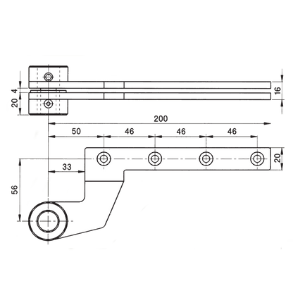DORMAKABA 7411K/56F Single Action Top Centre