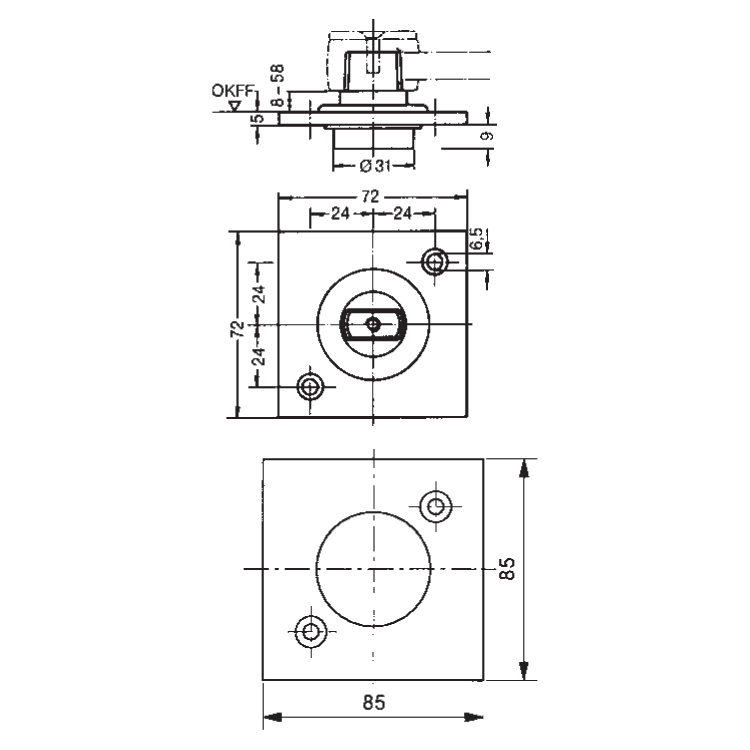 DORMAKABA 7471AX Square Floor Pivot Bearing