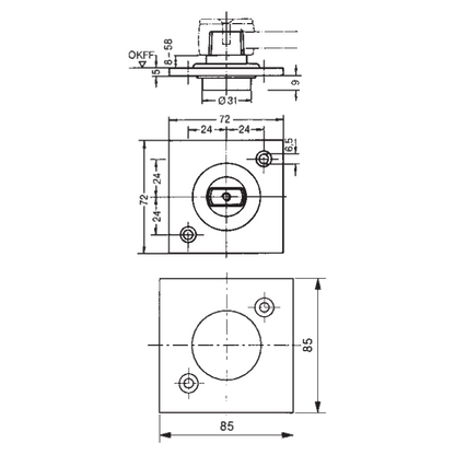 DORMAKABA 7471AX Square Floor Pivot Bearing