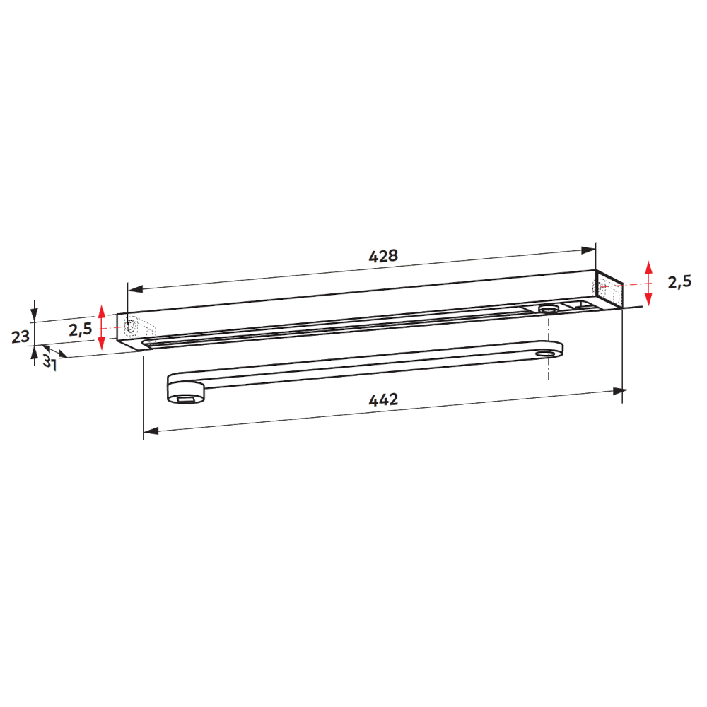 DORMAKABA G-N Contur Slide Arm & Channel