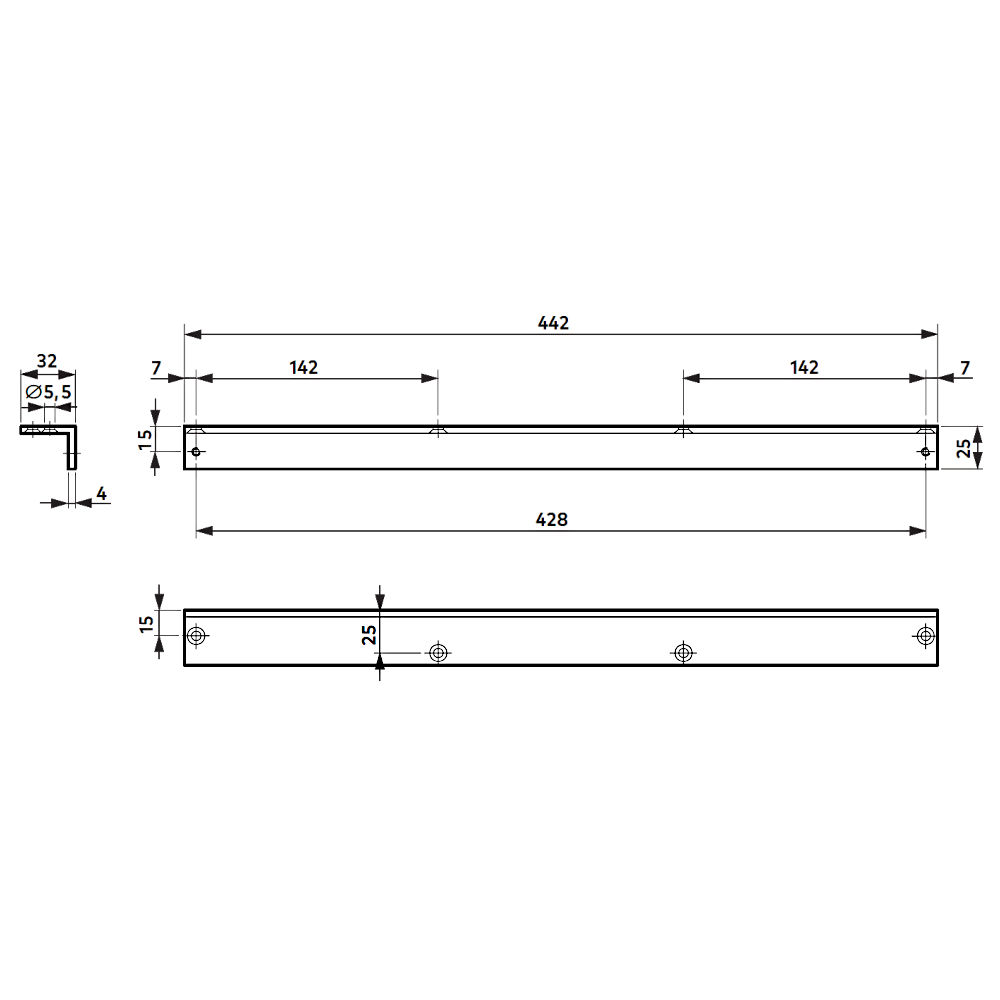 DORMAKABA G-N Angle Bracket For Use On Push Side Flush Frame