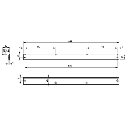 DORMAKABA G-N Angle Bracket For Use On Push Side Flush Frame