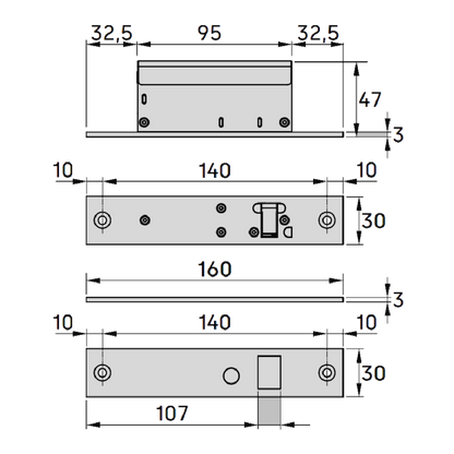 DORMAKABA SL30SGL Cobalt Single Action Door Side Load Lock