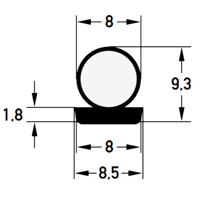 DEVENTER Self Adhesive Renovation Draught Strip S 9612 K