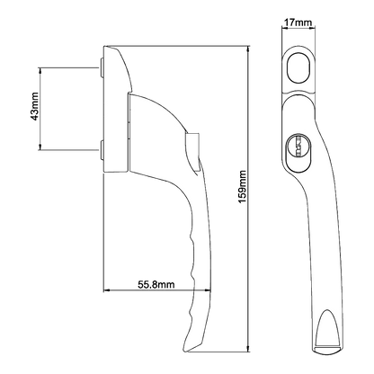 EASYFIT Espagnolette Offset Window Handle
