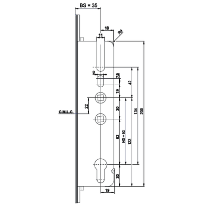 ELITE Compact Lever Operated Latch & Deadbolt Twin Spindle Designed To Accept Optional Shootbolts - 2 Hook 2 Roller