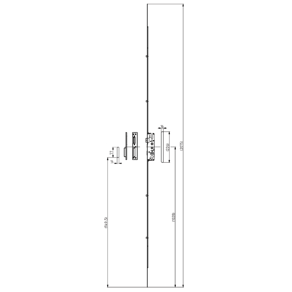 ELITE Standard Lever Operated Latch & Deadbolt Twin Spindle Designed To Accept Optional Shootbolts - 2 Hook 4 Roller