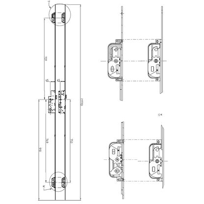 ELITE Key Wind Locking Lever Operated Latch & Deadbolt Single Spindle 20mm Faceplate - 2 Deadlocking Latch Bolts