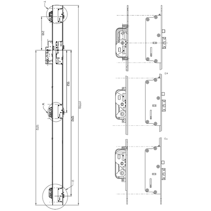 ELITE Heritage Key Wind Locking Lever Operated Latch & Deadbolt Single Spindle 20mm Faceplate - 3 Deadlocking Latch Bolts