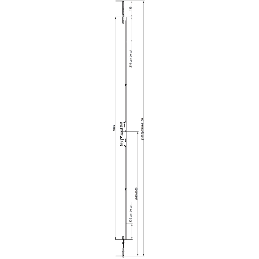 ELITE French Door Slave Lever Operated Latch & Deadbolt Single Spindle