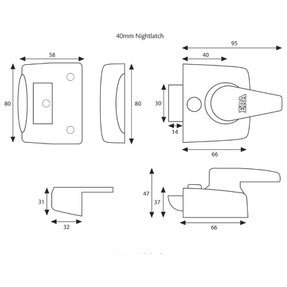 ERA 1430 & 1450 Non-Deadlocking Nightlatch