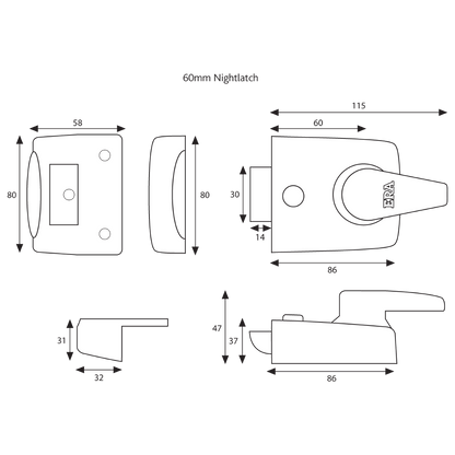 ERA 1630 & 1650 Non-Deadlocking Nightlatch