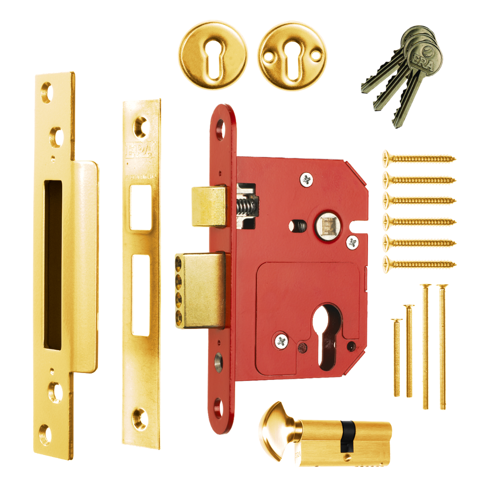 ERA 334 Fortress Fortress BS BS Euro Keyless Egress Key & Turn Sashlock With Cylinder