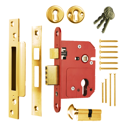 ERA 334 Fortress Fortress BS BS Euro Keyless Egress Key & Turn Sashlock With Cylinder