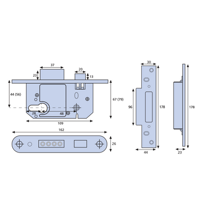 ERA 334 Fortress Fortress BS BS Euro Keyless Egress Key & Turn Sashlock With Cylinder