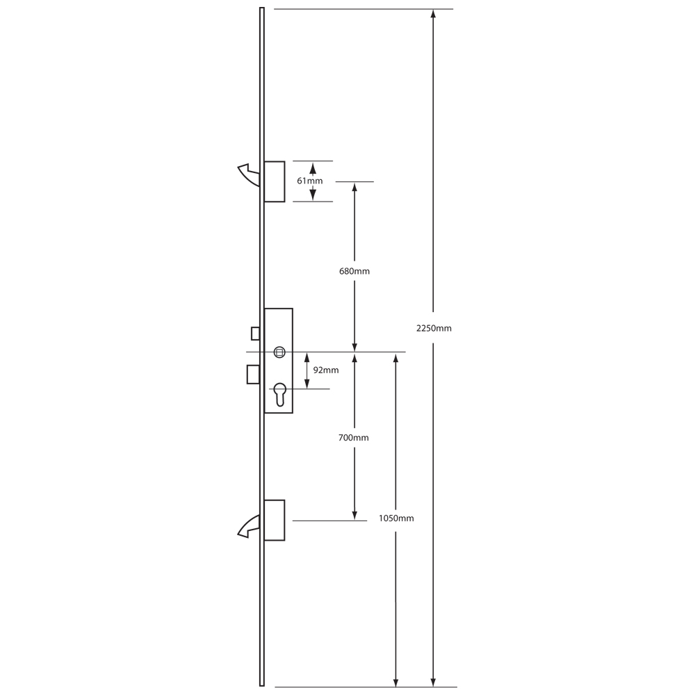 ERA Lever Operated Latch & Deadbolt Split Spindle- 2 Hook