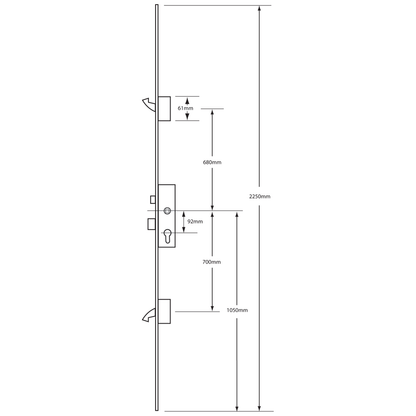 ERA Lever Operated Latch & Deadbolt Split Spindle- 2 Hook