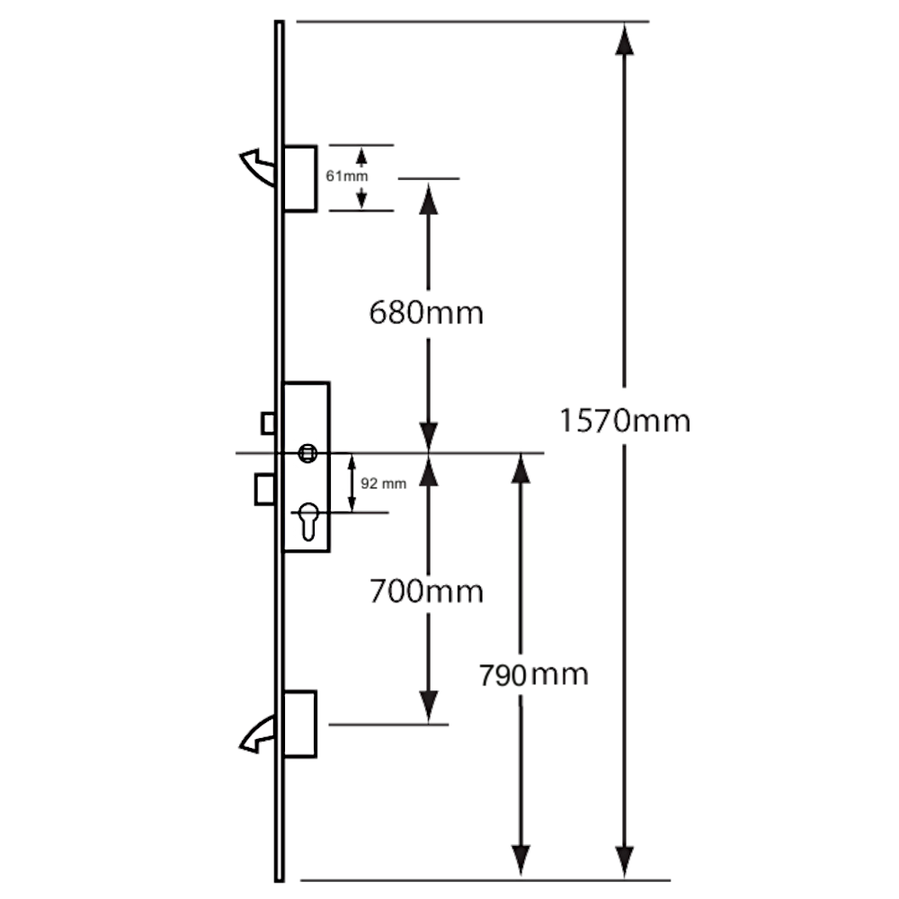 ERA Lever Operated Latch & Deadbolt Split Spindle 20mm - 2 Hook