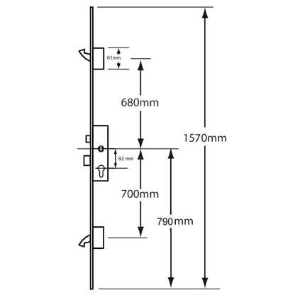 ERA Lever Operated Latch & Deadbolt Split Spindle 20mm - 2 Hook