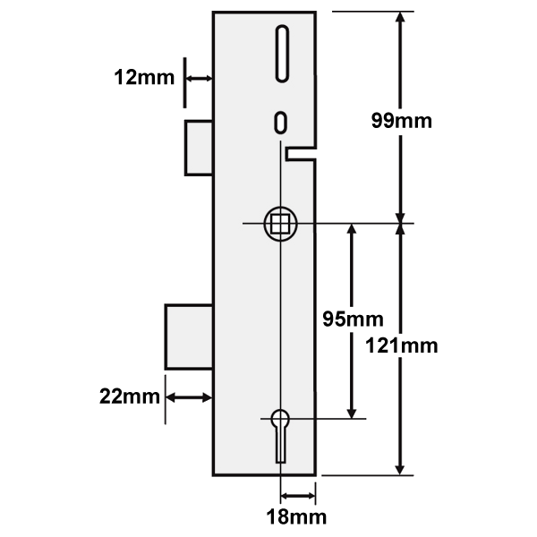 ERA Vectis Lever Operated Latch & Deadbolt Split Spindle - Centre Case