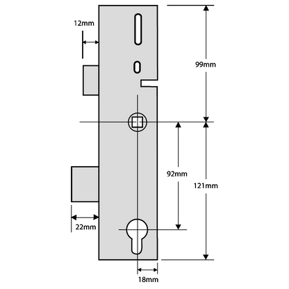 ERA Saracen Lever Operated Latch & Thin Deadbolt Split Spindle - Centre Case