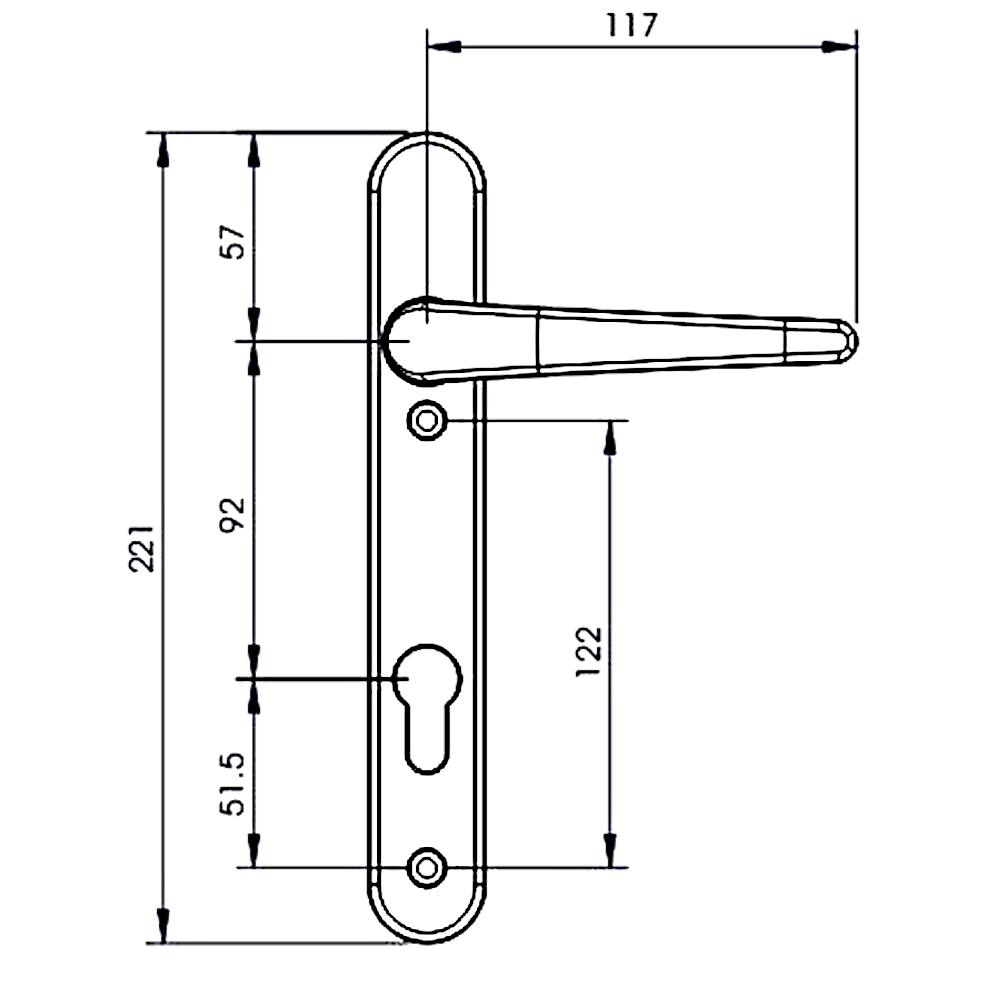 ERA Classic 92PZ UPVC Lever/Lever UPVC Furniture 3295
