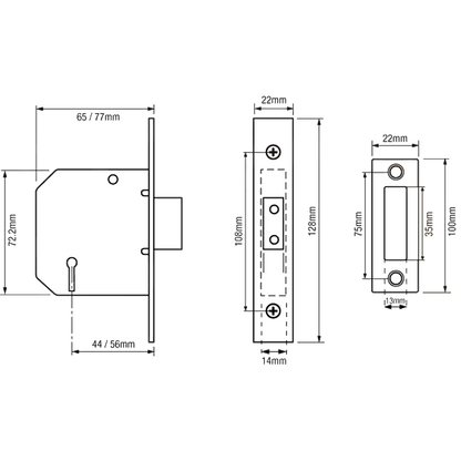 ERA 472 & 572 3 Lever Deadlock