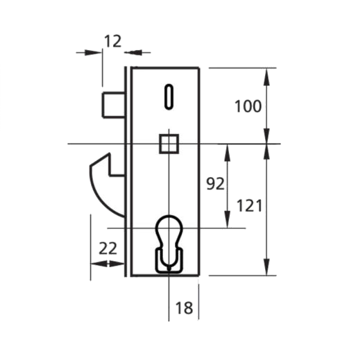 ERA Invincible Lever Operated Hook & Latch Split Spindle - Centre Case Gearbox
