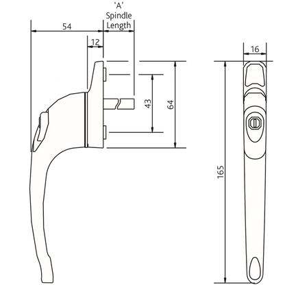 ERA Maxim Inline Locking Espag Handle