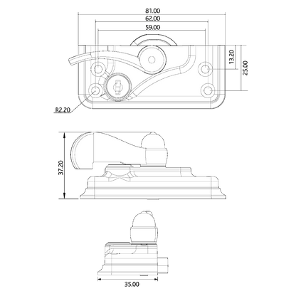 ERA High Security Heritage Lever Cam Lock
