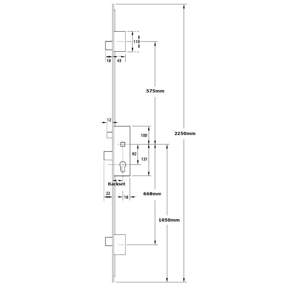 ERA 2 Linear Bolt Split Spindle Latch & Deadbolt With 16mm Faceplate