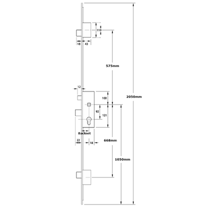 ERA 2 Linear Bolt Split Spindle Latch & Deadbolt With 16mm Faceplate