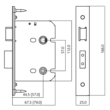 ERA Valiant Bathroom Lock Square End