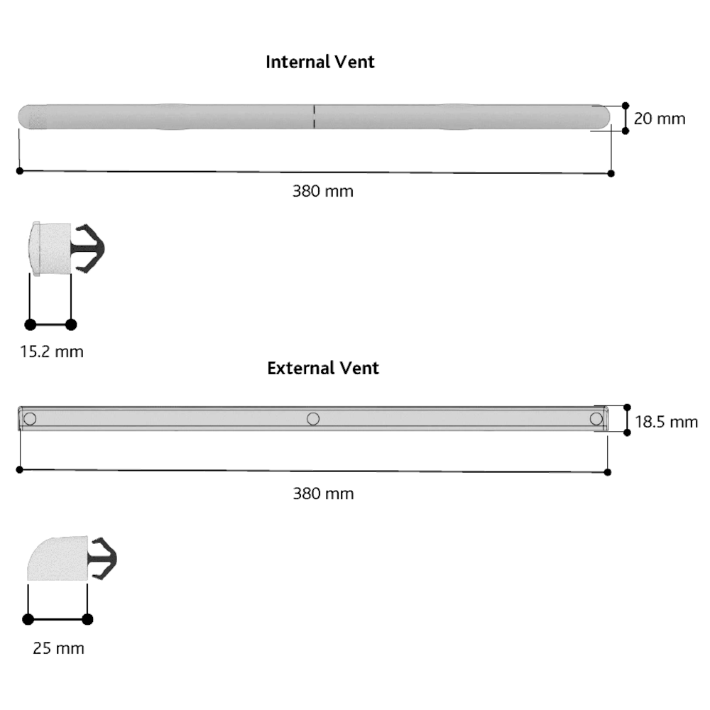ERA Retro Fit Trickle Vent Internal & External Set 4000