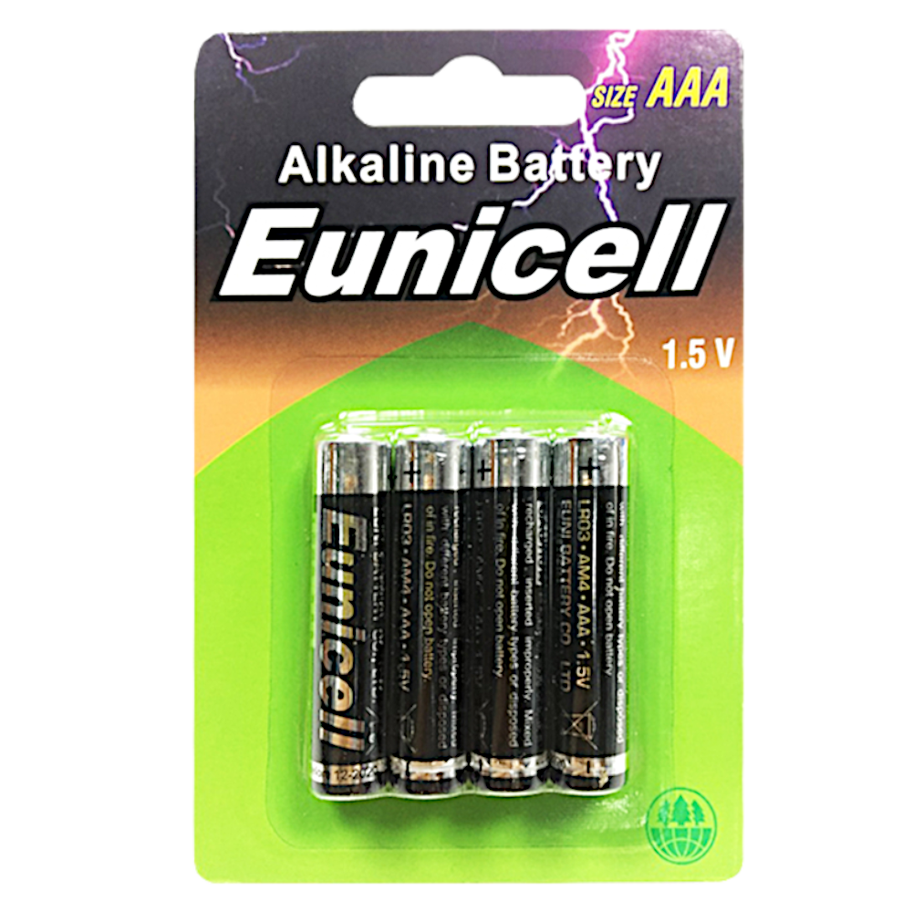 EUNICELL AAA 1.5V Alkaline Batteries (4 PER CARD)
