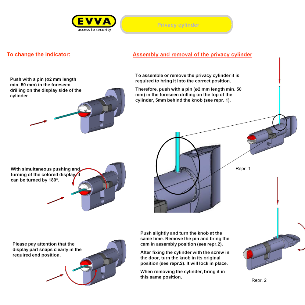 EVVA KDZ Euro WC Cylinder