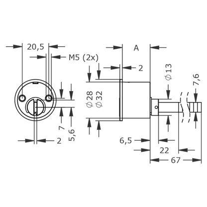 EVVA EPSnp AZG Rim Cylinder Keyed To Differ