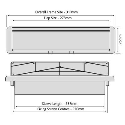 FAB & FIX Nu-Mail UPVC Letter Box 40-80 - 310mm Wide