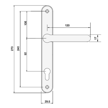 FAB & FIX Blenheim Inline Lever / Lever 92PZ