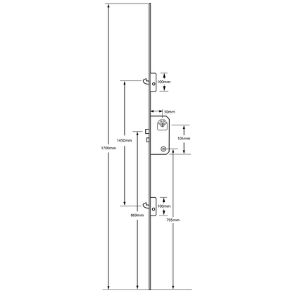 FIX 2025 Lever Operated 105PZ Latch & Deadbolt Scandinavian Cylinder - 2 Deadbolt