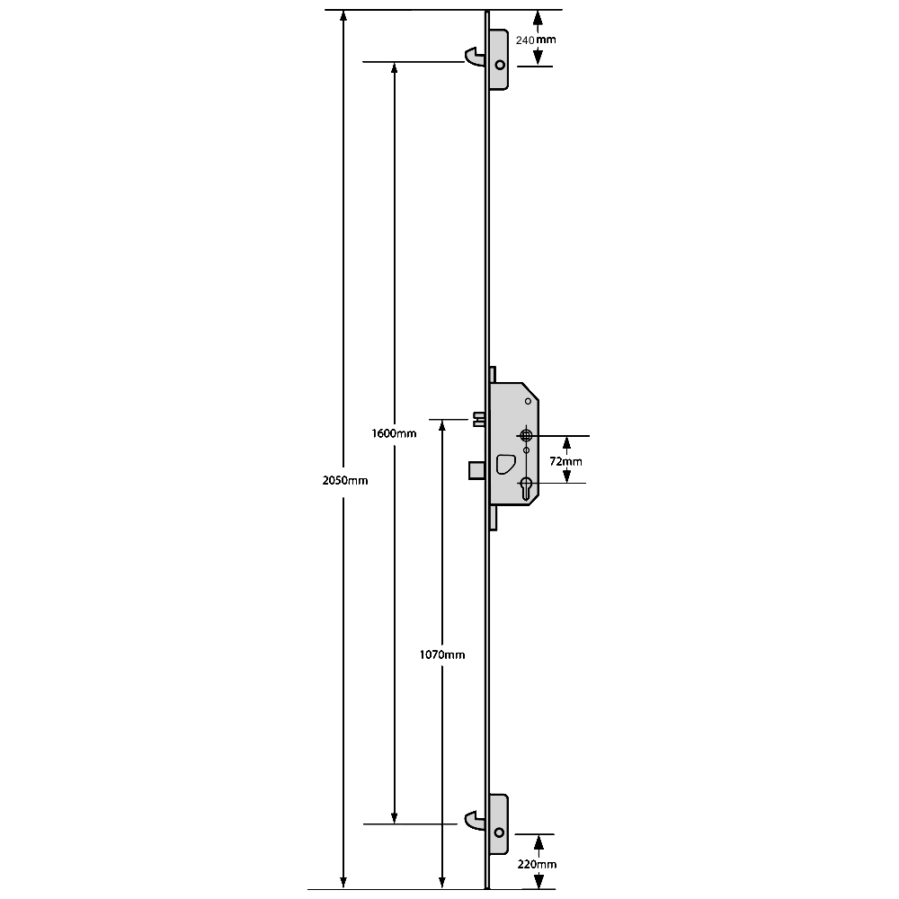 FIX 6025H Lever Operated Latch & Deadbolt - 2 Hook
