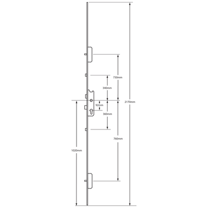 FUHR Lever Operated Latch & Deadbolt - 2 Round Bolt 2 Roller