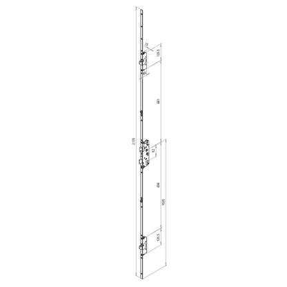 FUHR 856 Type 3 Lever Operated Latch & Deadbolt - 2 Hook & 2 Roller